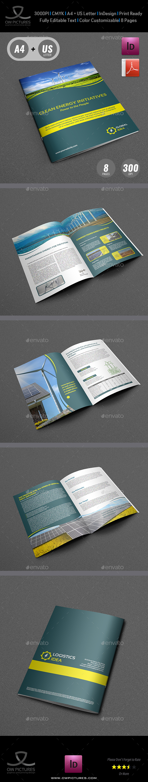Power Energy Services Brochure Template - 8 Pages - Brochures Print Templates