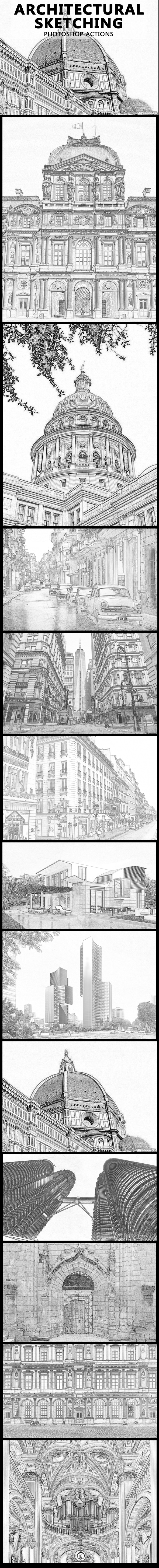 Architectural Pencil Sketching Photoshop Action