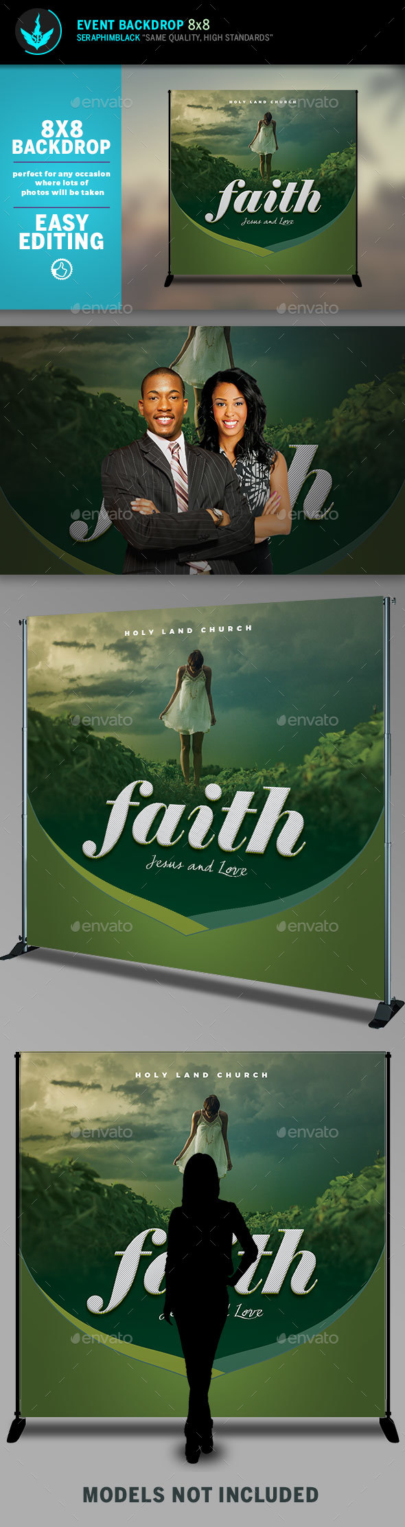 Faith 8x8 Event Backdrop Template - Signage Print Templates