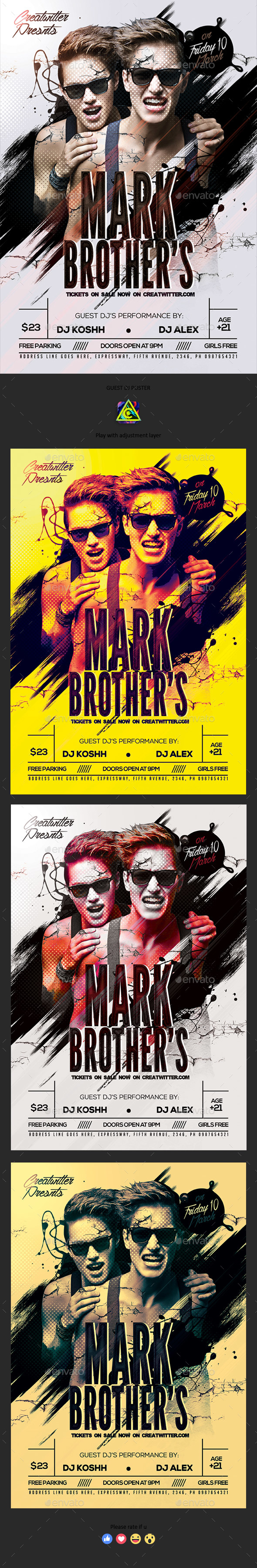 Guest DJ's PSD Poster/Flyer Template - Clubs & Parties Events