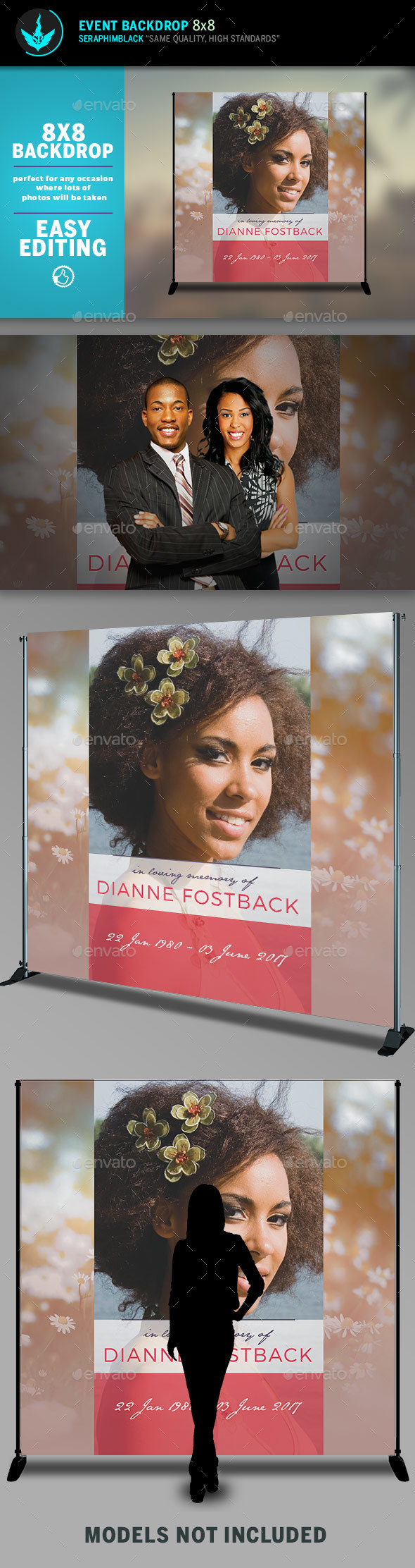 Meadow Funeral 8x8 Event Backdrop Template - Signage Print Templates