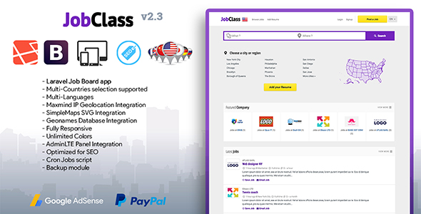 JobClass - Geolocalized Job Board Script - CodeCanyon Item for Sale