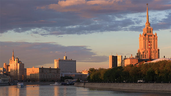 Moscow River in The Evening Sun