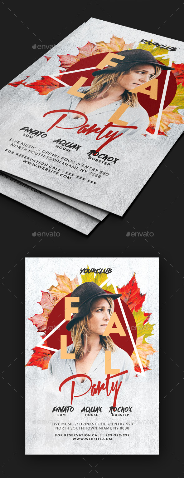 Fall Dj Party Flyer - Clubs & Parties Events