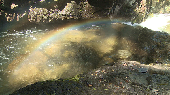 Rainbow in The Mountain River