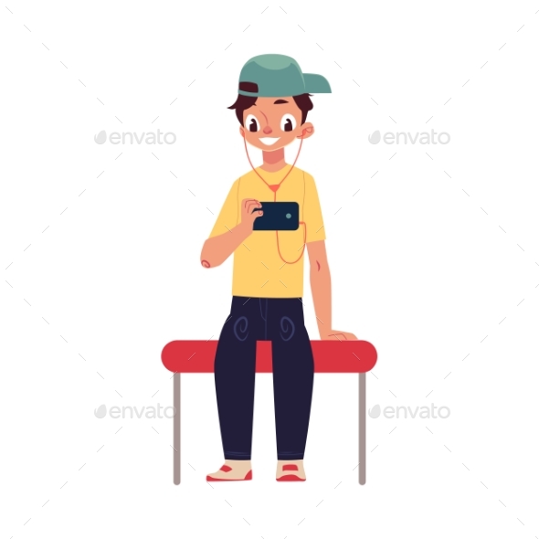 Boy, Schoolboy, Teenager Travelling By Subway - People Characters