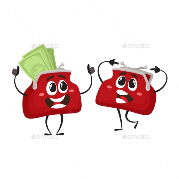 Vector Money Wallet Character Flat Illustration - Concepts Business