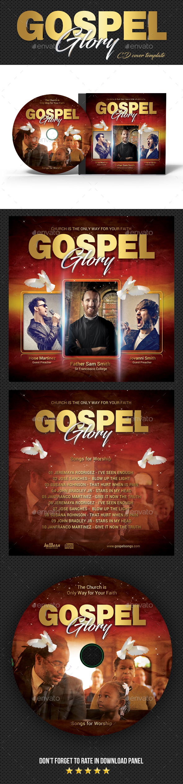 Gospel Glory CD Cover - CD & DVD Artwork Print Templates