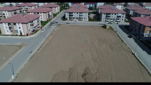 House Construction Work in Preparation Newly Completed Cement Foundation