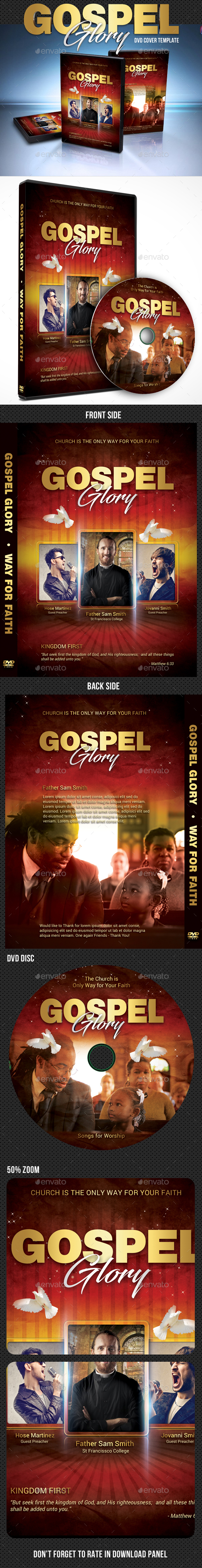 Gospel Glory DVD Cover Template - CD & DVD Artwork Print Templates