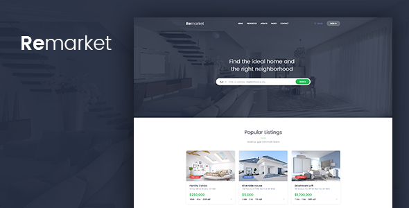 Remarket - Real Estate Template - PSD Templates