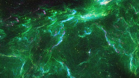 Mesmerizing Green Nebula in Space