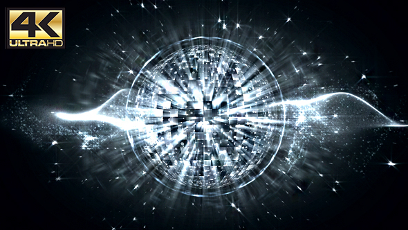 Abstract Silver VJ Sphere Glitter Background 4K