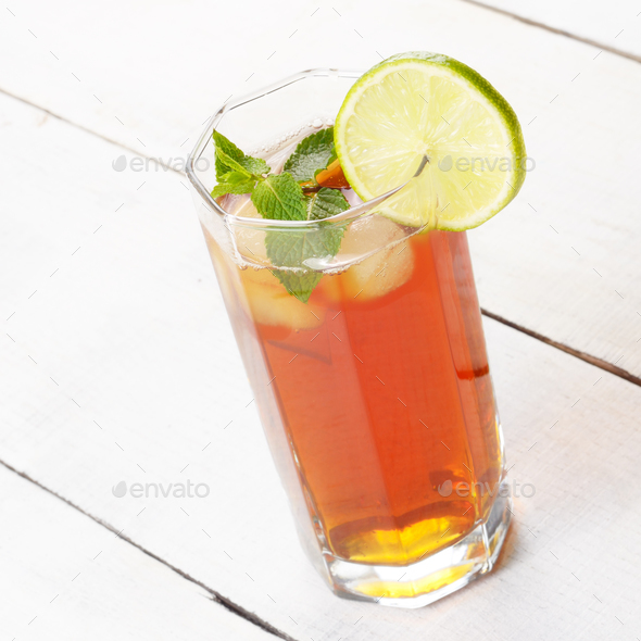 Lime and mint Fruit beer with ice