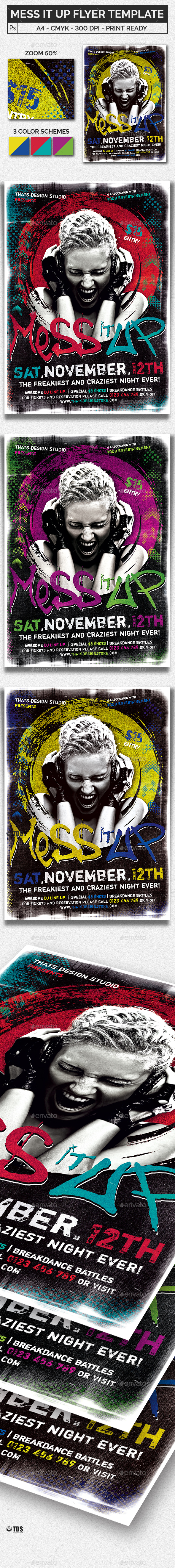 Mess it Up Flyer Template - Clubs & Parties Events
