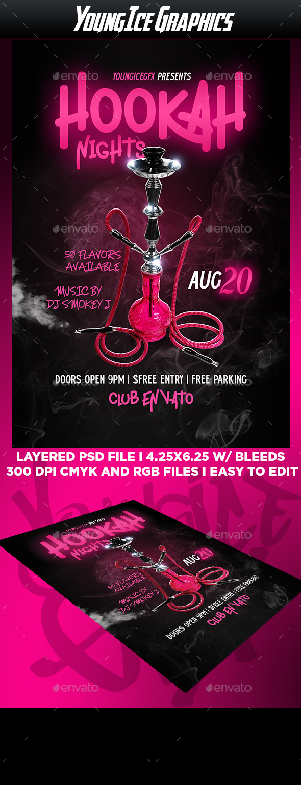 Hookah Nights Flyer Template - Clubs & Parties Events