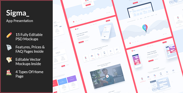 ThemeForest Sigma App Showcase PSD Template 20491344 ThemeForest Sigma App Showcase PSD Template 20491344