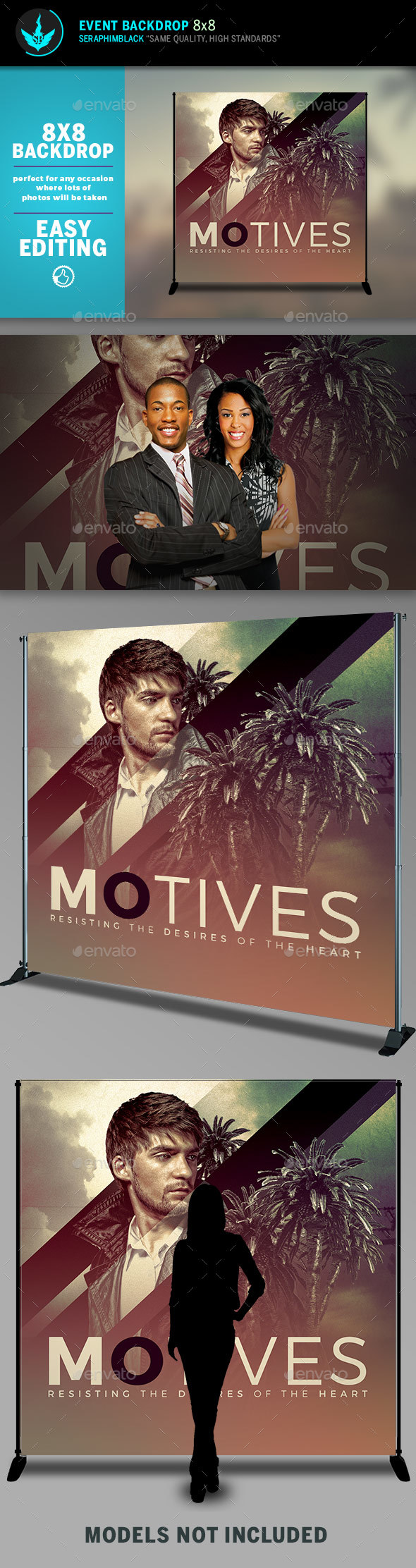 Motives 8x8 Event Backdrop Template - Signage Print Templates