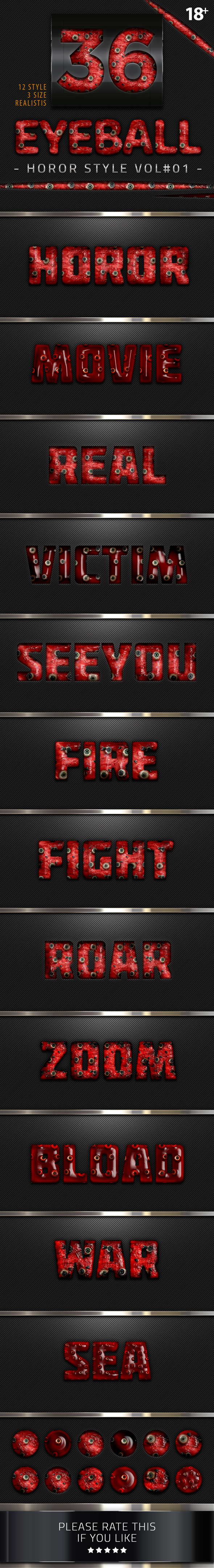 36 Eyeball Horor Style V01 - Text Effects Styles