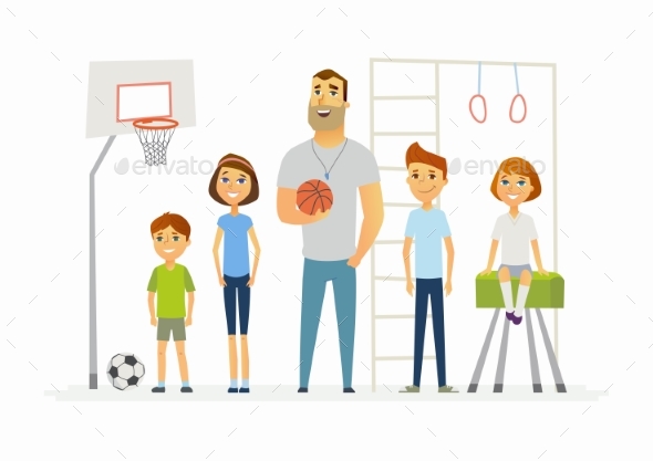 Physical Education Lesson at School - Modern - People Characters
