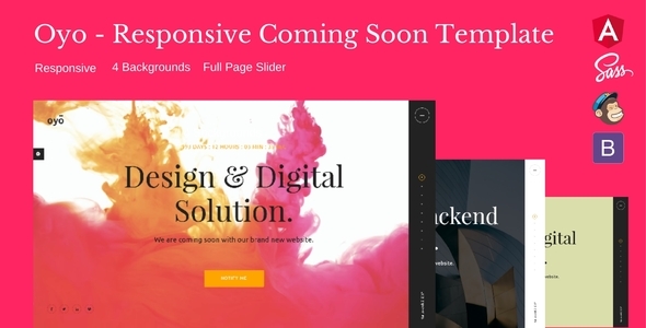 Oyo – Responsive HTML5 Coming Soon Template - Under Construction Specialty Pages