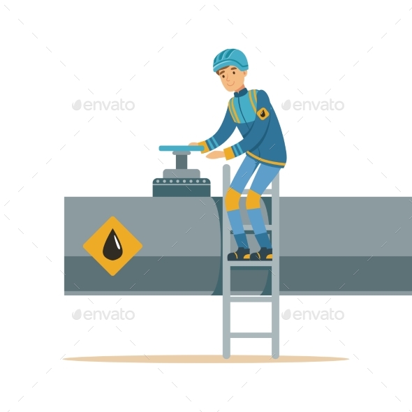 GraphicRiver Oilman Working on an Oil Pipeline Transportation 20492503