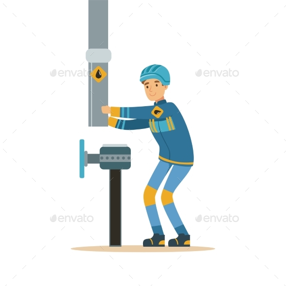 Builder Worker Fixing and Joining Industrial Oil - Industries Business