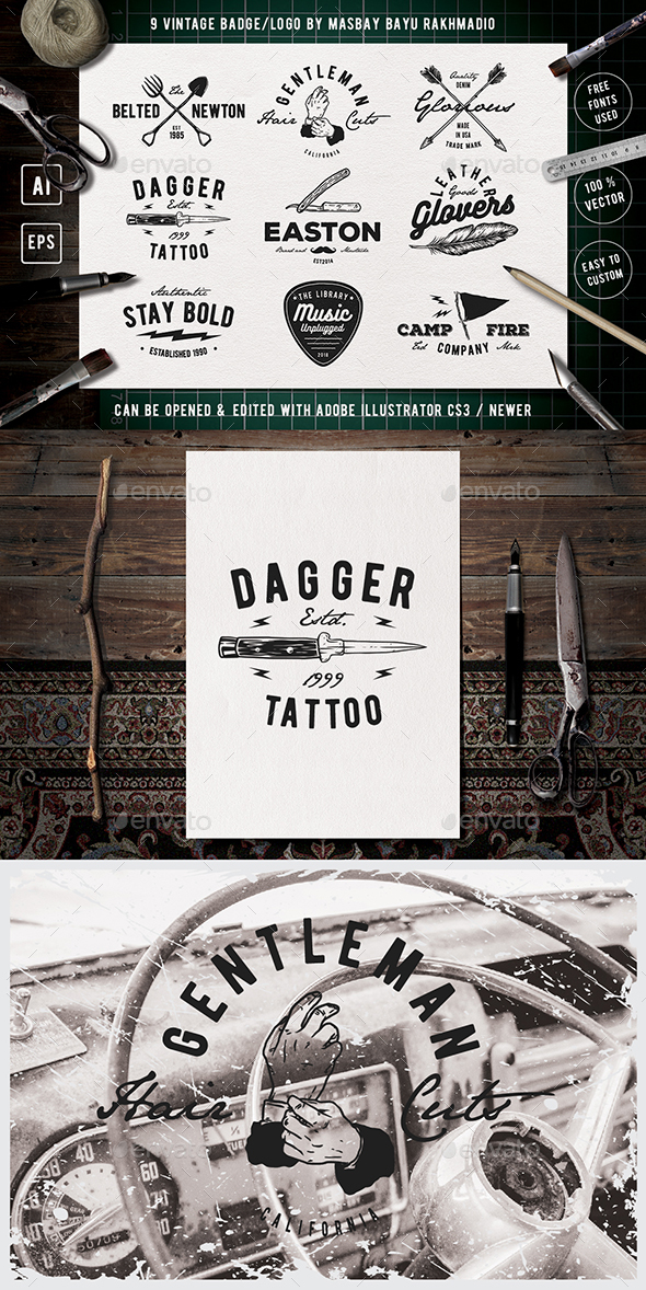 9 Hipster Vintage Badges