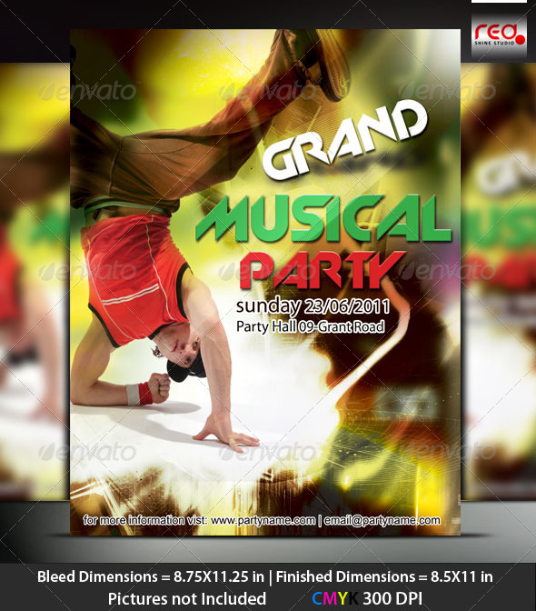Music Night Party Poster/Flyer Template - Clubs & Parties Events