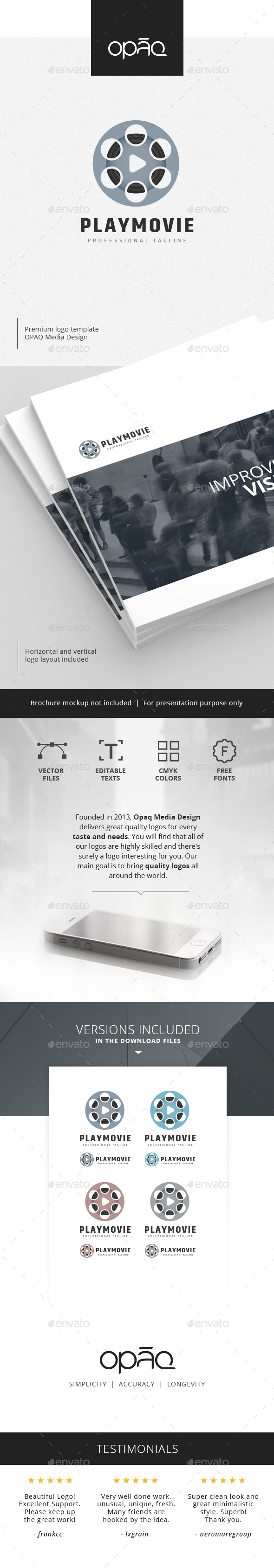 Play Movie Reel Logo - Logo Templates