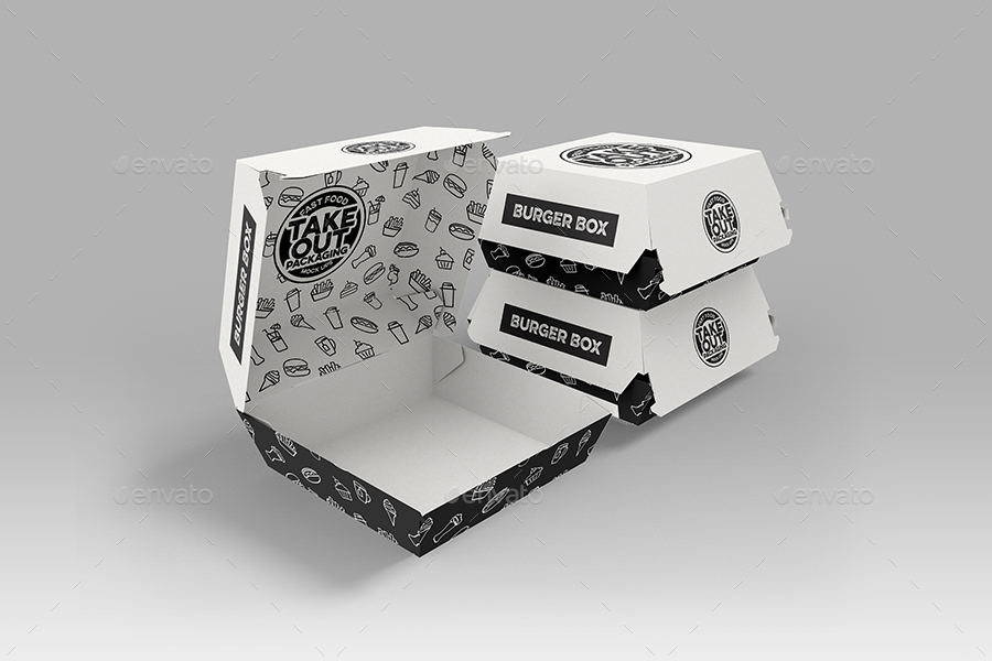 Burger Box Packaging Mock Up by incybautista | GraphicRiver