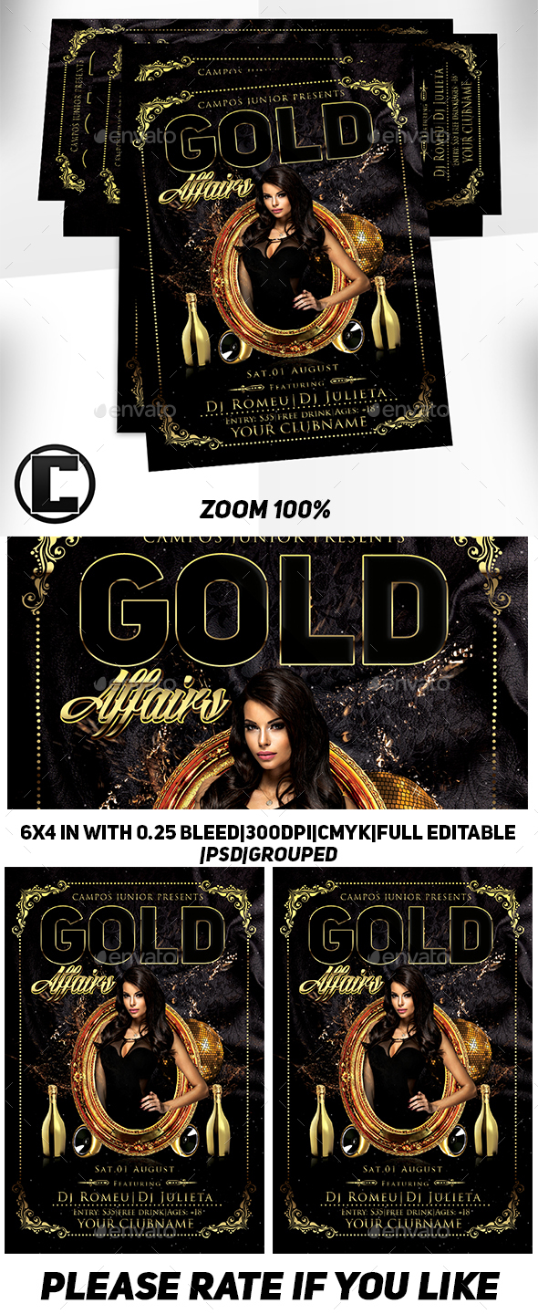 Gold Affairs- Flyer Template - Clubs & Parties Events