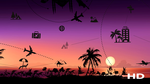 Travel & Tourism Tropical Sunset Background by ConceptCafe | VideoHive
