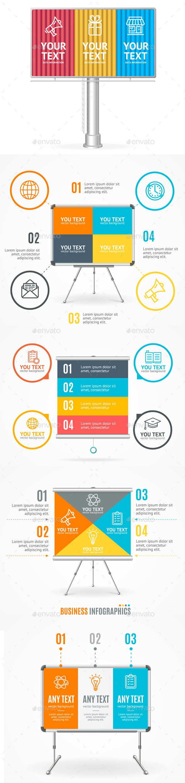 Concept of Business Infographic Option Banner Card - Concepts Business