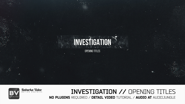 Investigation // Opening Titles