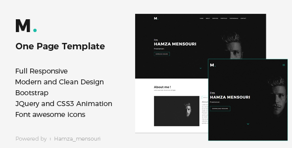 ThemeForest M One Page Personal Portfolio Template 20373844 ThemeForest M One Page Personal Portfolio Template 20373844