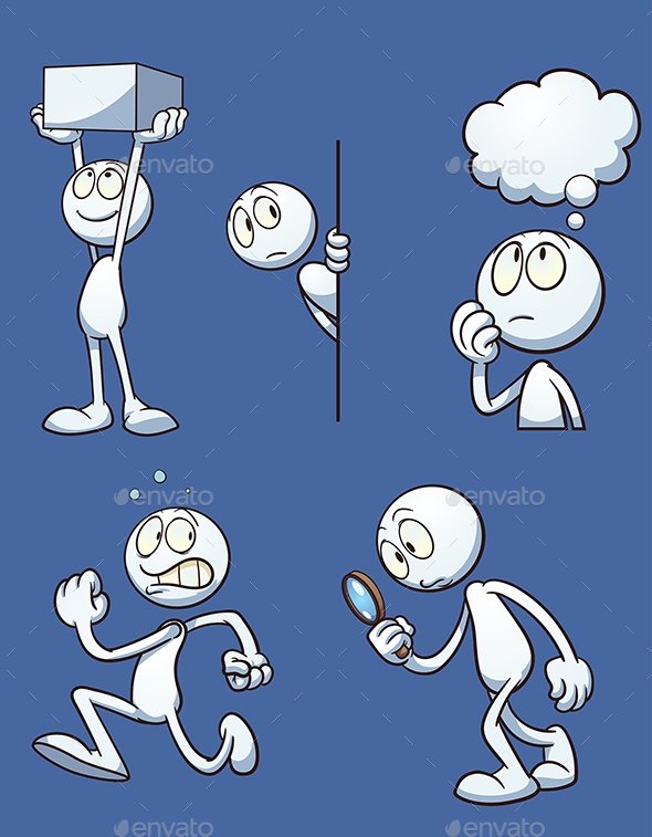 Cartoon Actions - Characters Vectors