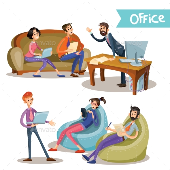 Set of Vector Illustrations of the Head - People Characters