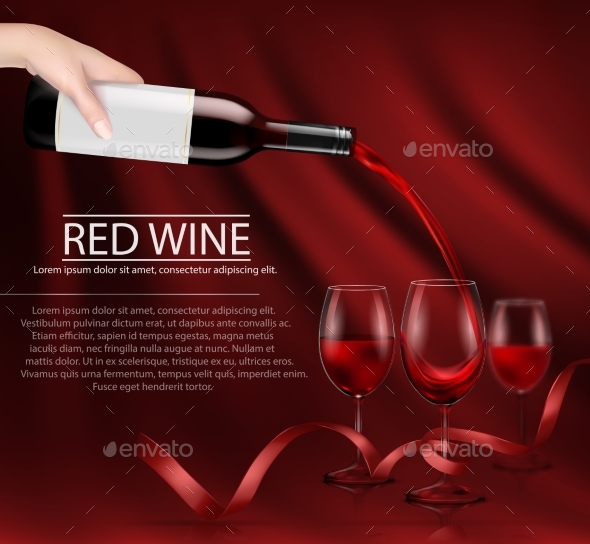 Vector Illustration of a Hand Holding a Glass Wine