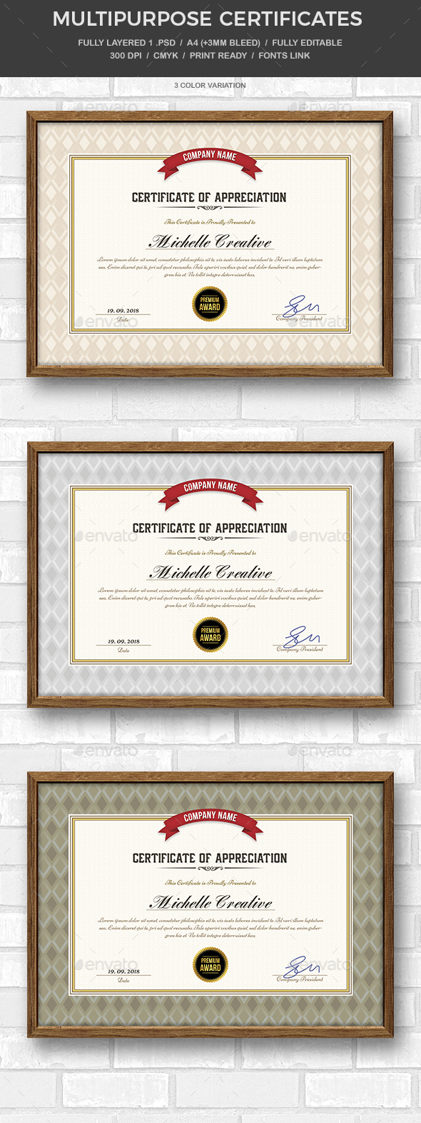 Multipurpose Certificates - Certificates Stationery
