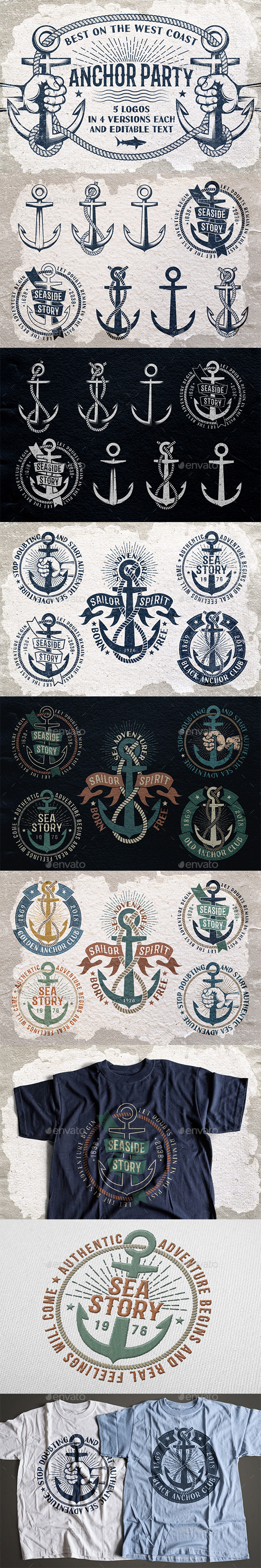 Anchor Nautical Symbols - Travel Conceptual