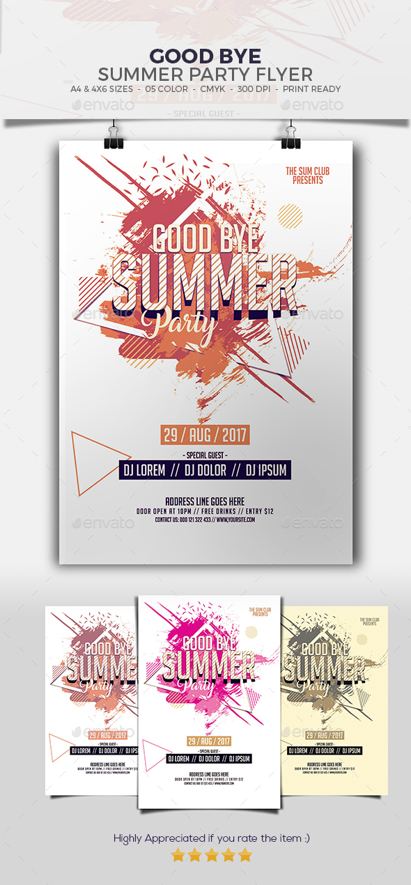 Good Bye Summer Party Flyer
