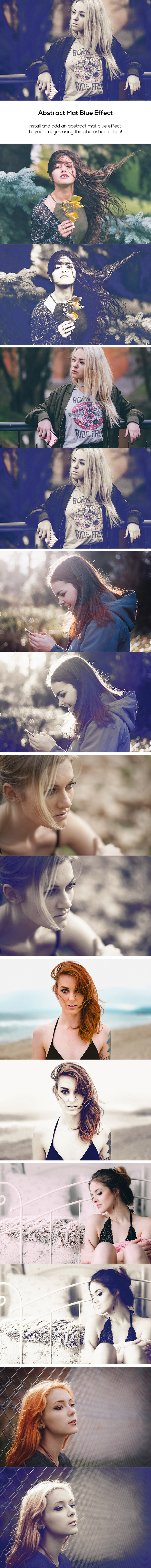 Abstract Mat Blue Effect - Photo Effects Actions