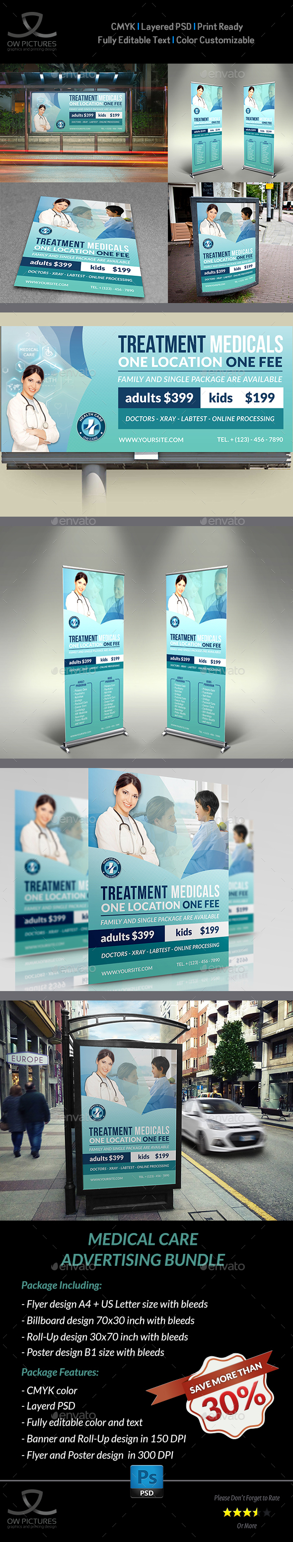 Medical Care Advertising Bundle Vol.2 - Signage Print Templates