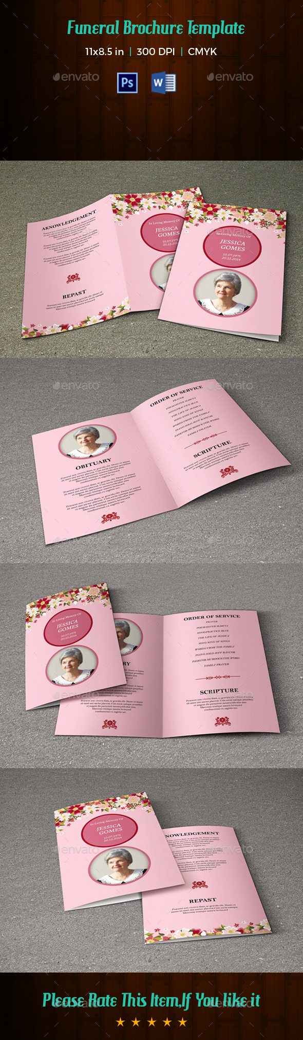Funeral Program Template V192 - Informational Brochures