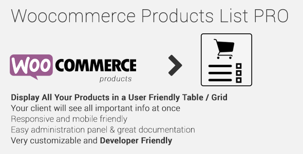 Woocommerce Products List Pro - CodeCanyon Item for Sale