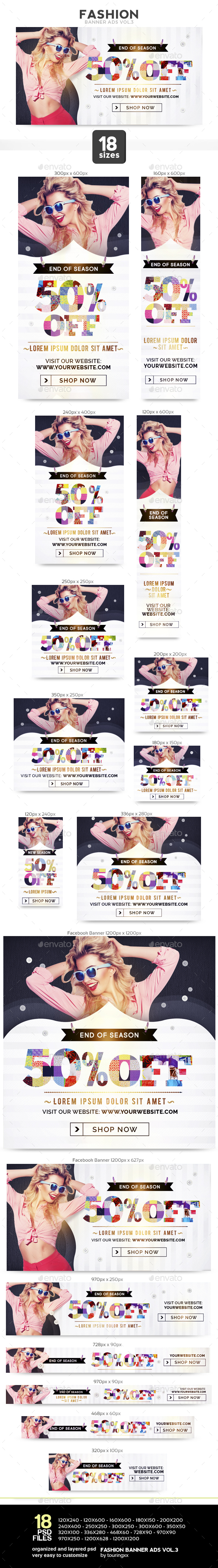 Fashion Banner Ads Vol.3 - Banners & Ads Web Elements