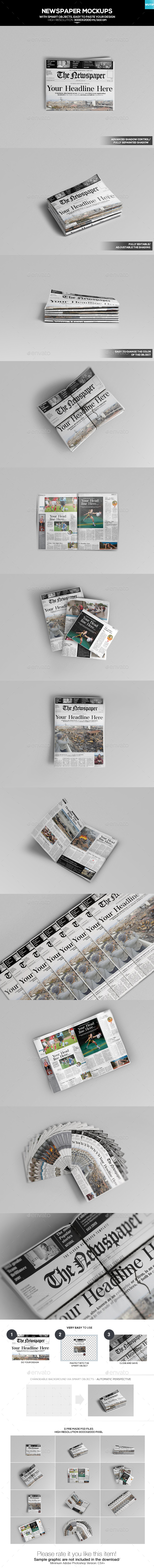 Newspaper Mockups 01 - Miscellaneous Print