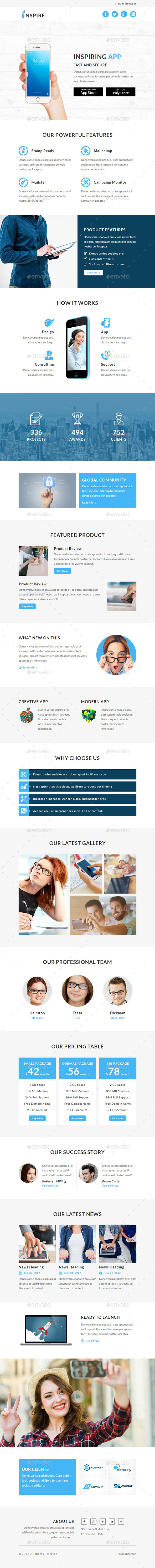 Inspire - E-newsletter PSD Template - E-newsletters Web Elements