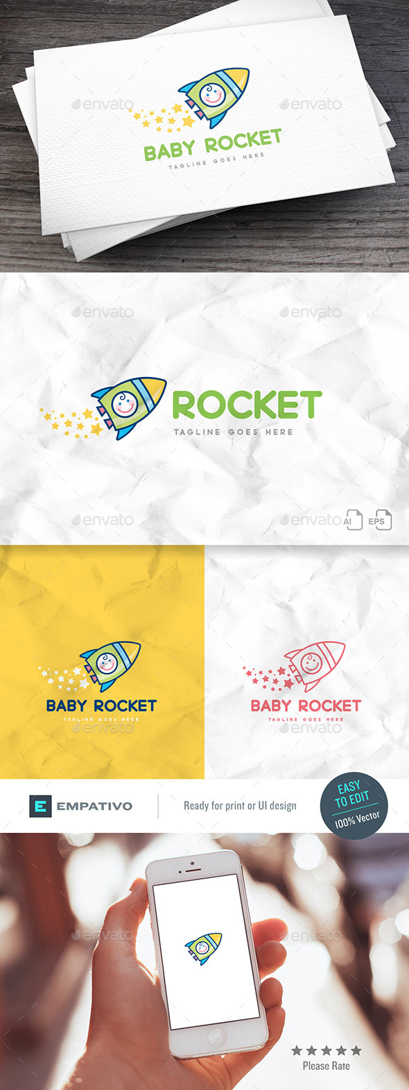 Baby Rocket Logo Template